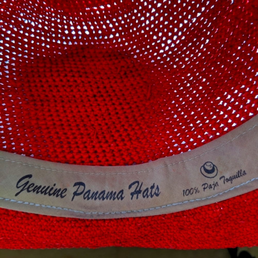 Panama hat Made in Ecuador (Red) hecho a mano 100%paja Toquilla